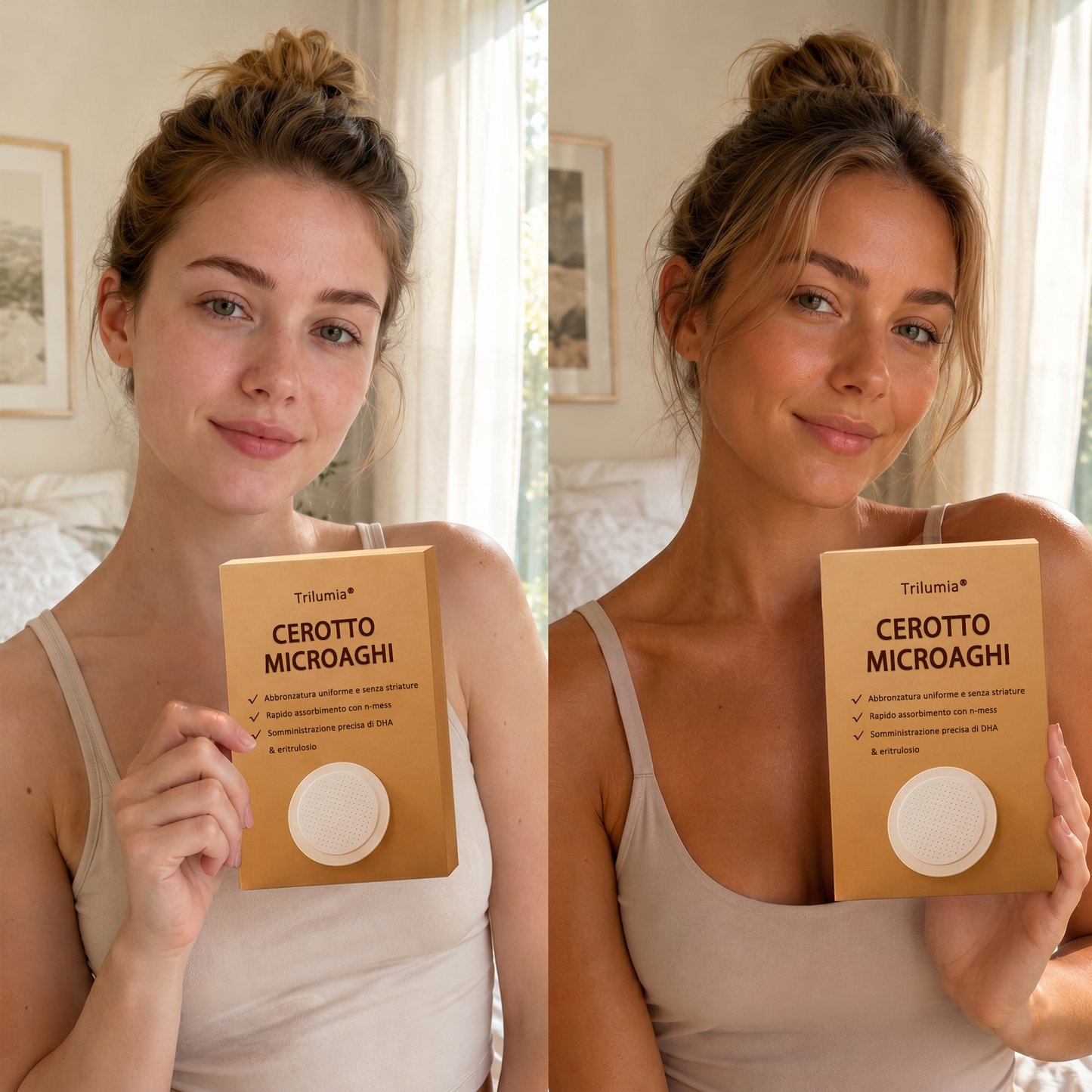 🤎 Fino all’85% di sconto sul Cerotto Abbronzante SunFree Trilumia® Bronzo dorato senza raggi UV ✨ Glow naturale fino a 14 giorni