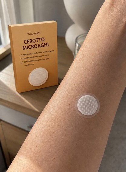 🤎 Fino all’85% di sconto sul Cerotto Abbronzante SunFree Trilumia® Bronzo dorato senza raggi UV ✨ Glow naturale fino a 14 giorni