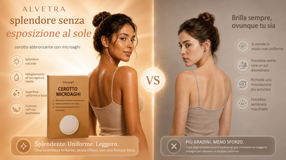 🤎 Fino all’85% di sconto sul Cerotto Abbronzante SunFree Trilumia® Bronzo dorato senza raggi UV ✨ Glow naturale fino a 14 giorni