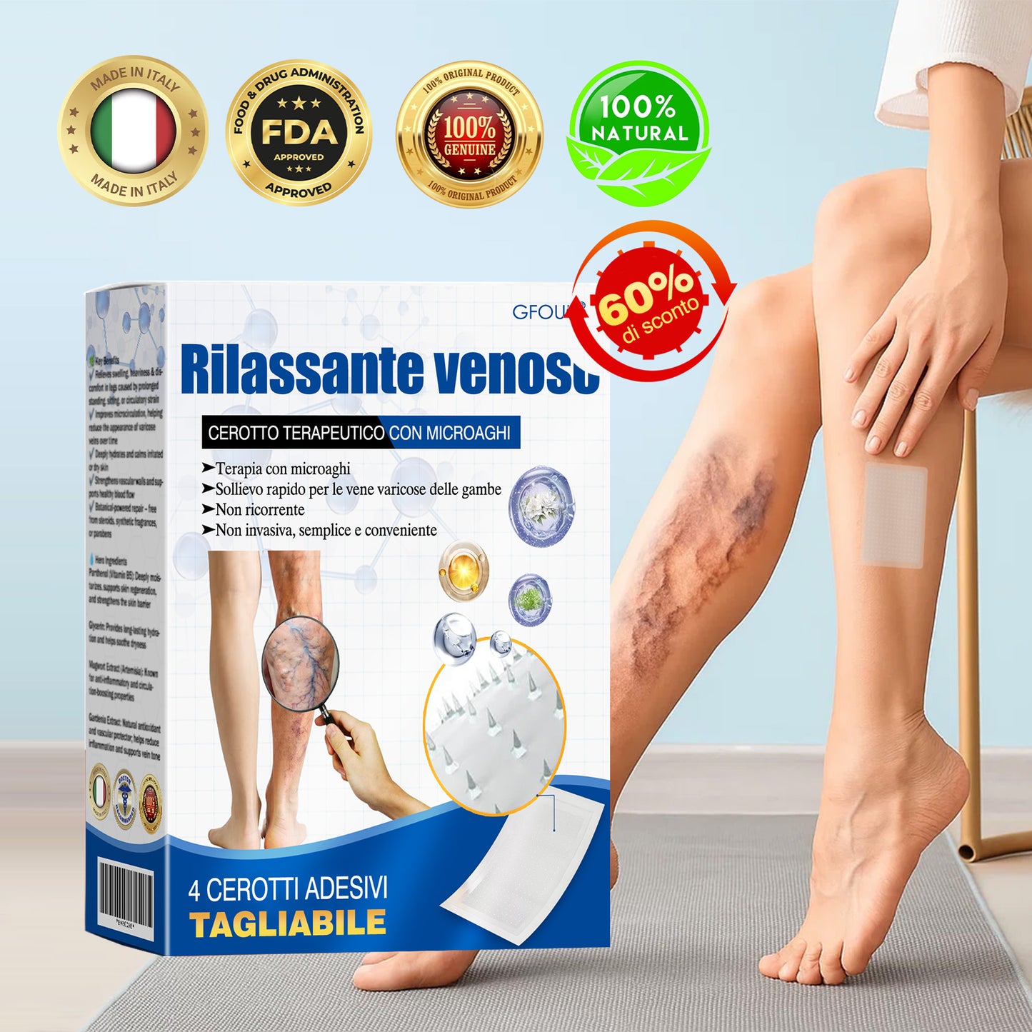🇮🇹✅𝗚𝗙𝗢𝗨𝗞® 𝗩𝗲𝗶𝗻𝗧𝗮𝗿𝗴𝗲𝘁 𝗠𝗶𝗰𝗿𝗼𝗻𝗲𝗲𝗱𝗹𝗲 𝗣𝗮𝘁𝗰𝗵⚡𝗦𝗼𝗹𝗹𝗶𝗲𝘃𝗼 𝗶𝗺𝗺𝗲𝗱𝗶𝗮𝘁𝗼, 𝗿𝗶𝘀𝘂𝗹𝘁𝗮𝘁𝗶 𝗮 𝗹𝘂𝗻𝗴𝗼 𝘁𝗲𝗿𝗺𝗶𝗻𝗲