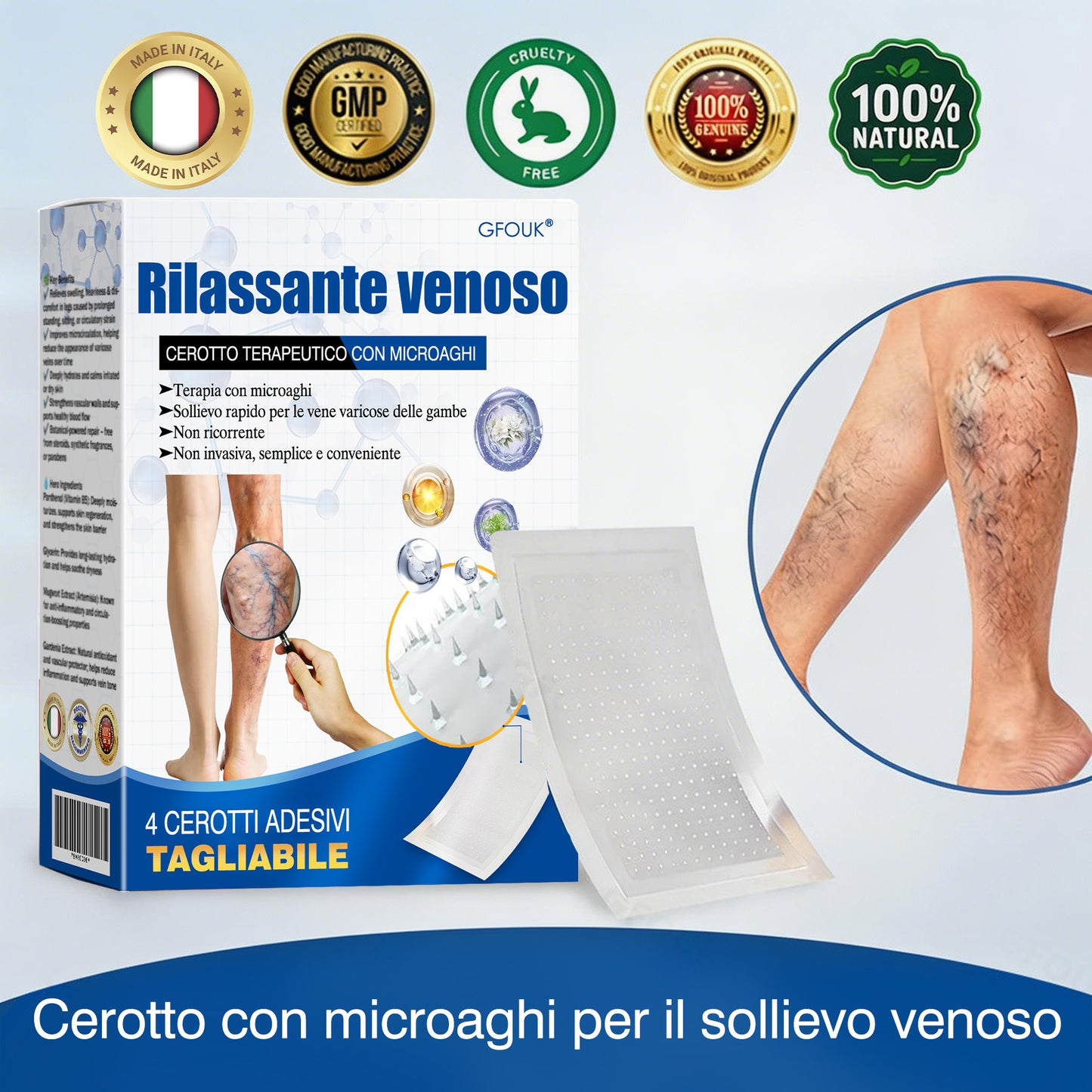 🇮🇹✅𝗚𝗙𝗢𝗨𝗞® 𝗩𝗲𝗶𝗻𝗧𝗮𝗿𝗴𝗲𝘁 𝗠𝗶𝗰𝗿𝗼𝗻𝗲𝗲𝗱𝗹𝗲 𝗣𝗮𝘁𝗰𝗵⚡𝗦𝗼𝗹𝗹𝗶𝗲𝘃𝗼 𝗶𝗺𝗺𝗲𝗱𝗶𝗮𝘁𝗼, 𝗿𝗶𝘀𝘂𝗹𝘁𝗮𝘁𝗶 𝗮 𝗹𝘂𝗻𝗴𝗼 𝘁𝗲𝗿𝗺𝗶𝗻𝗲