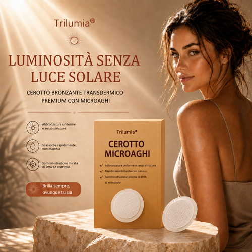 🤎 Fino all’85% di sconto sul Cerotto Abbronzante SunFree Trilumia® Bronzo dorato senza raggi UV ✨ Glow naturale fino a 14 giorni