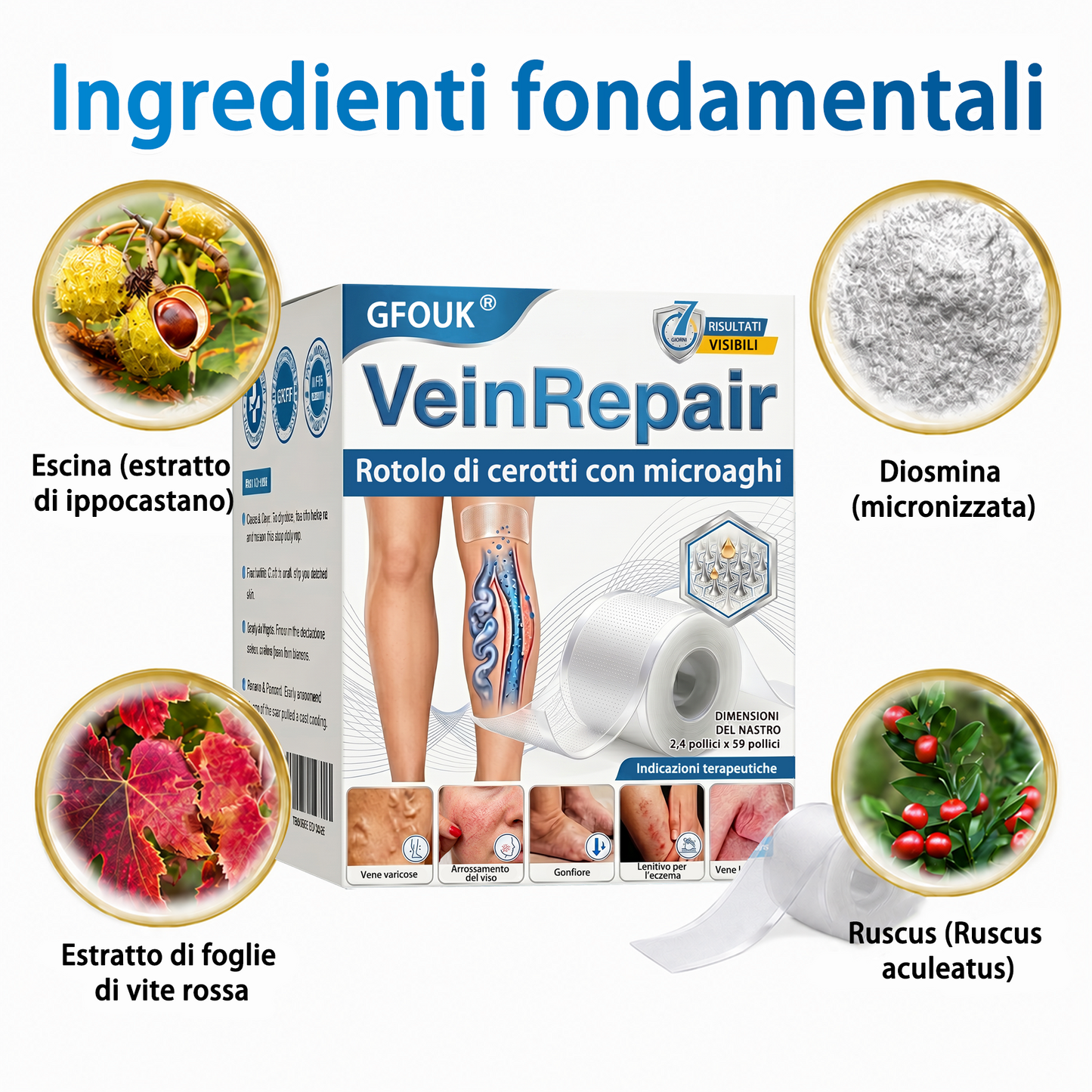 👨‍⚕️✅🧡GFOUK® Cerotto ai Microaghi VeinRepair⚡Sollievo Immediato, Risultati a Lungo Termine